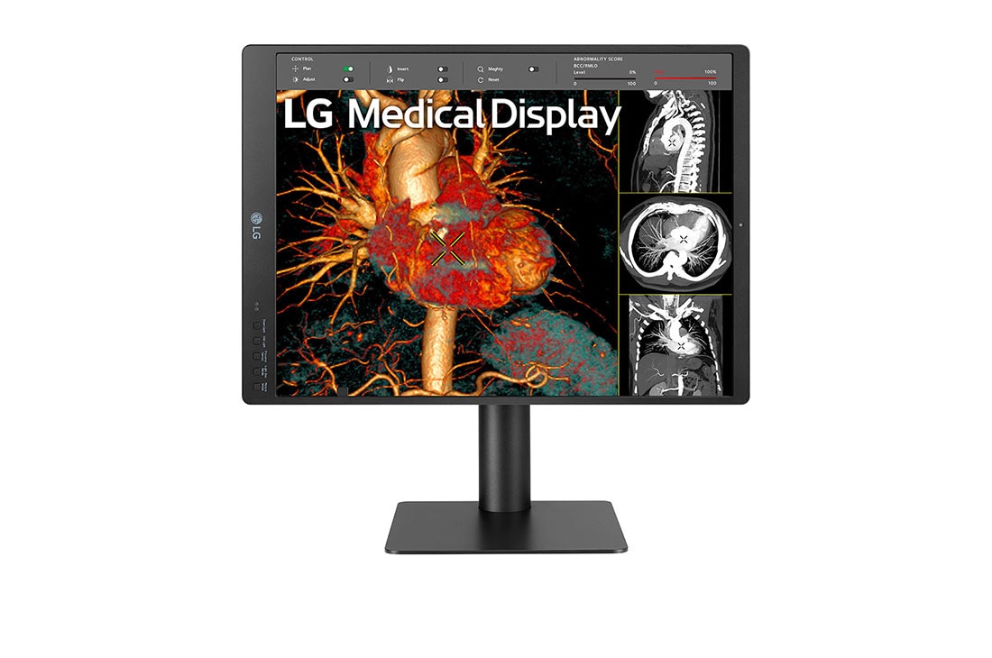 LG Διαγνωστική οθόνη LG IPS 3MP 21,3', μπροστινή όψη της οθόνης, η οποία έχει περιστραφεί στον οριζόντιο άξονα κατά 90 μοίρες, 21HQ513D-B, thumbnail 2