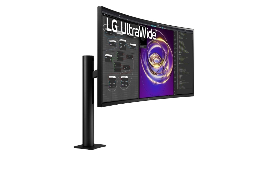 LG Κυρτό εργονομικό μόνιτορ 34'' 21:9 Curved UltraWide™ QHD (3440 x 1440), προοπτική όψη, 34WP88C-B, thumbnail 3