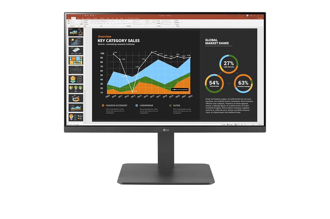 LG Οθόνη IPS 23,8 ιντσών Full HD (1920x1080) με USB Type-C™, μπροστινή όψη, 24BR650B-C