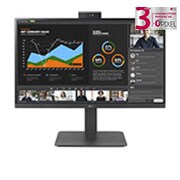 LG Οθόνη IPS Full HD (1920x1080) 23,8 ιντσών με ενσωματωμένη Webcam και μικρόφωνο, μπροστινή όψη με αναδυόμενη Webcam Full HD, 24BR750C-C, thumbnail 1