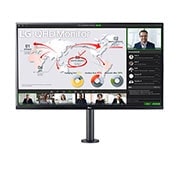 LG Οθόνη 31,5'' QHD Ergo IPS με θύρα USB Type-C™, μπροστινή όψη με βραχίονα μόνιτορ στο κέντρο, 32QP880-B, thumbnail 2