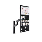 LG Οθόνη 31,5'' QHD Ergo IPS με θύρα USB Type-C™, προοπτική όψη της οθόνης, η οποία έχει περιστραφεί στον οριζόντιο άξονα κατά 90 μοίρες, 32QP880-B, thumbnail 4