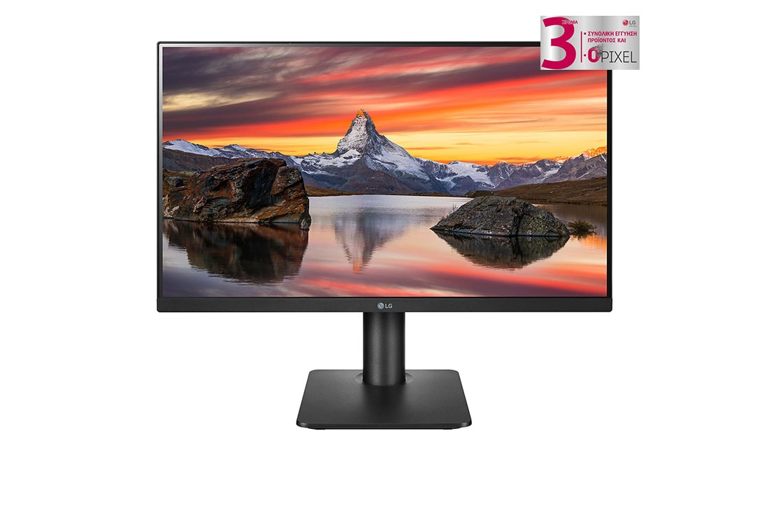 LG Οθόνη 23,8'' IPS Full HD με τρίπλευρη σχεδίαση κυριολεκτικά χωρίς περιθώριο, μπροστινή όψη, 24MP450P-B