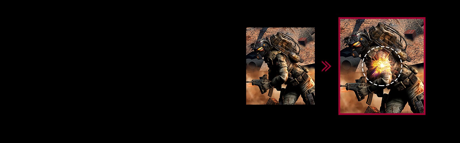 Σκηνή παιχνιδιού με ελαχιστοποιημένο input lag σε σύγκριση με τη συμβατική λειτουργία