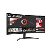LG Κυρτό εργονομικό μόνιτορ 34'' 21:9 Curved UltraWide™ QHD (3440 x 1440), πλαϊνή όψη σε γωνία +15 μοιρών, 34WR50QC-B, thumbnail 3