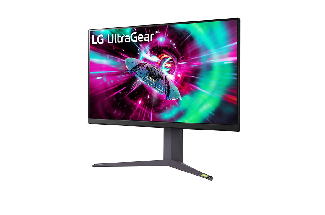 LG Οθόνη LG UltraGear™ 32 ιντσών για παιχνίδια με ρυθμό ανανέωσης 144 Hz, πλαϊνή όψη σε γωνία -15 μοιρών, 32GR93U-B, thumbnail 2