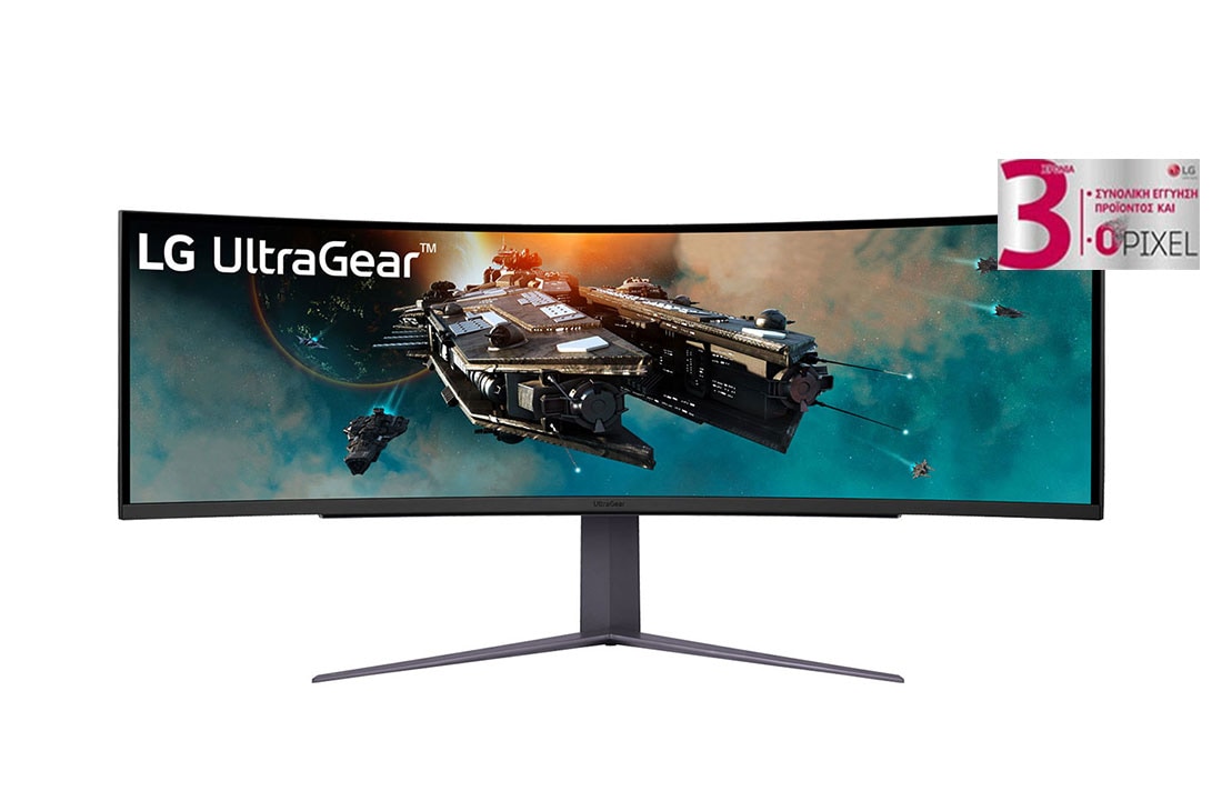 LG Κυρτή οθόνη UltraGear™ 32:9 Dual QHD 49'' για παιχνίδια με ρυθμό ανανέωσης 240Hz, μπροστινή όψη, 49GR85DC-B