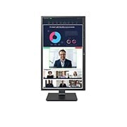 LG Οθόνη IPS Full HD (1920x1080) 23,8 ιντσών με ενσωματωμένη Webcam Full HD, μπροστινή όψη της οθόνης σε περιστροφή στον οριζόντιο άξονα κατά +90 μοίρες, 24BP75CP-B, thumbnail 14