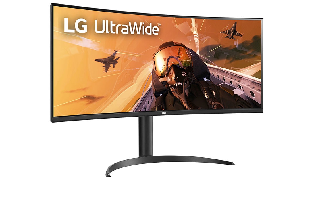LG Κυρτή οθόνη 34'' 21:9 UltraWide™ QHD (3440 x 1440), πλαϊνή όψη σε γωνία +15 μοιρών, 34WP75CP-B, thumbnail 3