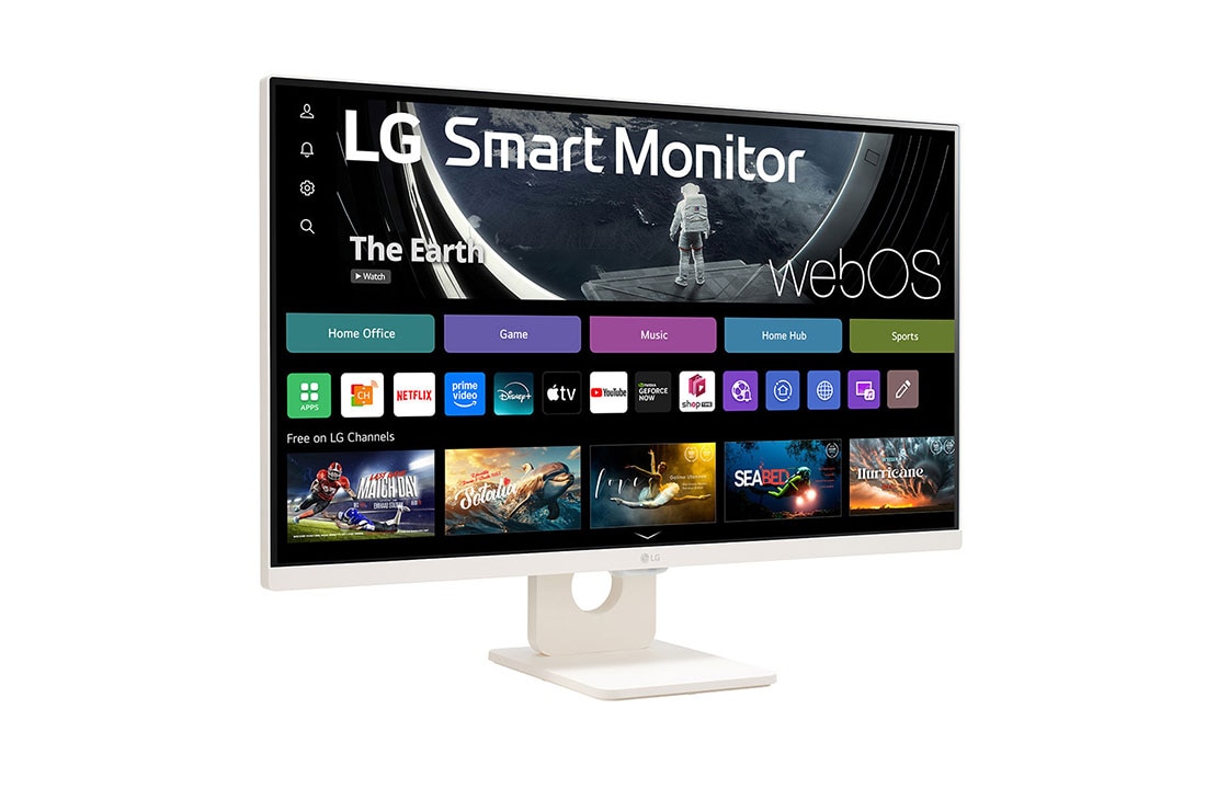 LG Smart Monitor IPS 27'' Full HD με webOS, πλαϊνή όψη σε γωνία +15 μοιρών, 27SR50F-W, thumbnail 3