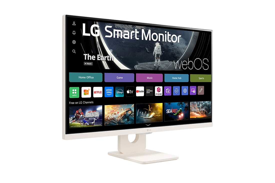 LG Smart Monitor IPS 27'' Full HD με webOS, προοπτική όψη, 27SR50F-W, thumbnail 4