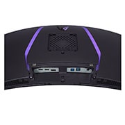 LG Ολοκαίνουργια κυρτή οθόνη για παιχνίδια 34'' UltraGear™ OLED 800R | 21:9 Ultra-WQHD 240Hz, 0.03ms (GtG), DisplayHDR True Black 400, κοντινό πλάνο θυρών με αναμμένα φώτα, 34GS95QE-B, thumbnail 12