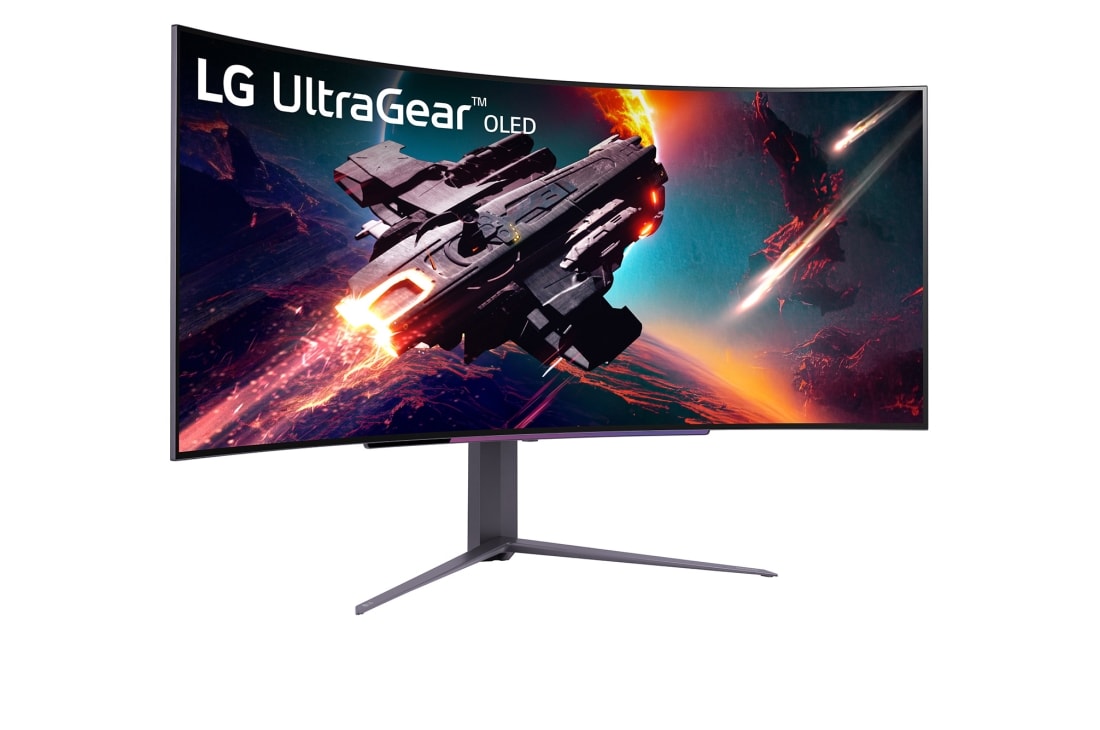 LG Κυρτή gaming οθόνη 45” UltraGear™ OLED | 800R, DisplayHDR True Black 400, 240Hz, 0.03ms (GtG), USB Type-C™, DepthSound, Μπροστινή πλαϊνή όψη με περιστροφή +15 μοιρών, 45GS95QE-B, thumbnail 3