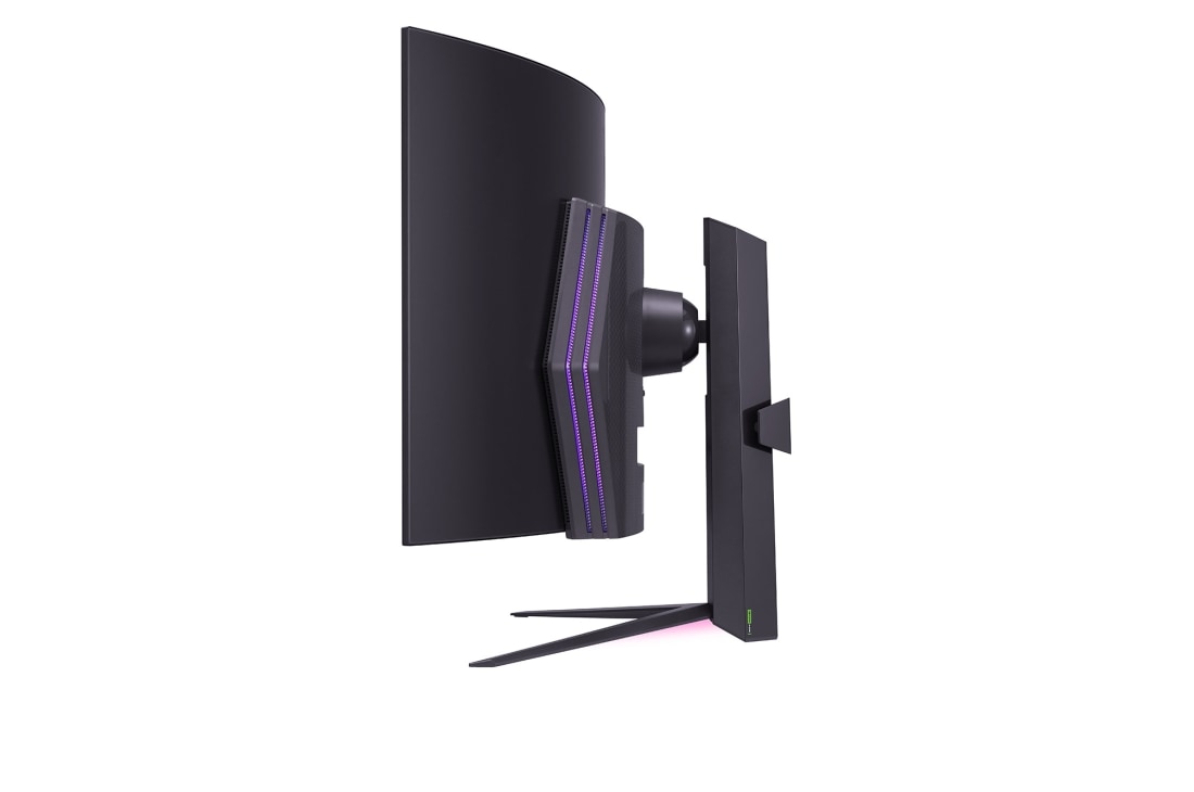 LG Κυρτή gaming οθόνη 45” UltraGear™ OLED | 800R, DisplayHDR True Black 400, 240Hz, 0.03ms (GtG), USB Type-C™, DepthSound, Πλαϊνή όψη με αναμμένα φώτα, 45GS95QE-B, thumbnail 6