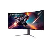 LG Κυρτή gaming οθόνη 45” UltraGear™ OLED | 800R, DisplayHDR True Black 400, 240Hz, 0.03ms (GtG), USB Type-C™, DepthSound, Μπροστινή πλαϊνή όψη με περιστροφή -15 μοιρών, 45GS95QE-B, thumbnail 2