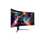 LG Κυρτή gaming οθόνη 45” UltraGear™ OLED | 800R, DisplayHDR True Black 400, 240Hz, 0.03ms (GtG), USB Type-C™, DepthSound, Μπροστινή πλαϊνή όψη με περιστροφή +45 μοιρών, 45GS95QE-B, thumbnail 4