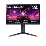 LG  24'' UltraGear™ Full HD IPS | 180Hz, IPS 1ms (GtG), HDR10, μπροστινή όψη, 24GS65F-B, thumbnail 1