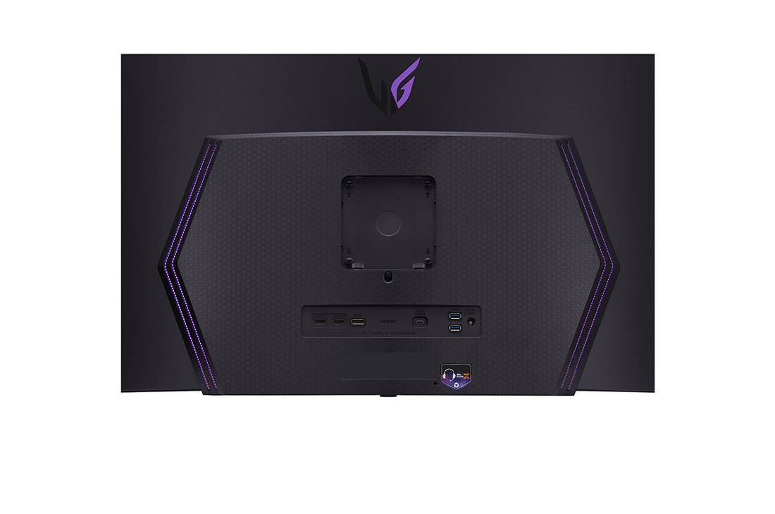 LG 45” UltraGear™ OLED curved gaming monitor | 800R, Ultra-WQHD, DisplayHDR True Black 400, 240Hz, 0.03ms (GtG), USB Type-C™, DepthSound, Μεγεθυμένη πίσω όψη με αναμμένα φώτα, 45GS96QB-B, thumbnail 12