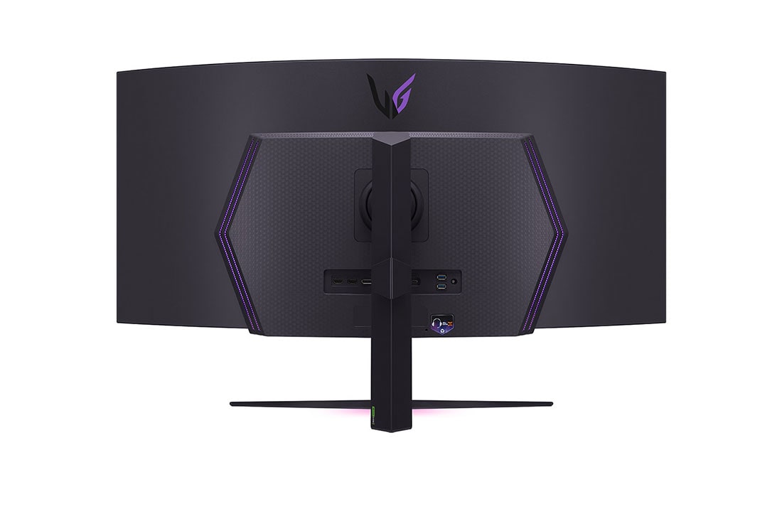 LG 45” UltraGear™ OLED curved gaming monitor | 800R, Ultra-WQHD, DisplayHDR True Black 400, 240Hz, 0.03ms (GtG), USB Type-C™, DepthSound, Πίσω όψη με αναμμένα φώτα, 45GS96QB-B, thumbnail 8