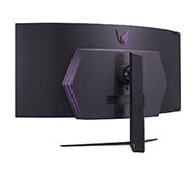 LG 45” UltraGear™ OLED curved gaming monitor | 800R, Ultra-WQHD, DisplayHDR True Black 400, 240Hz, 0.03ms (GtG), USB Type-C™, DepthSound, Πίσω προοπτική όψη με αναμμένα φώτα, 45GS96QB-B, thumbnail 10