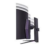 LG 45” UltraGear™ OLED curved gaming monitor | 800R, Ultra-WQHD, DisplayHDR True Black 400, 240Hz, 0.03ms (GtG), USB Type-C™, DepthSound, Πλαϊνή όψη βάσης με ρυθμιζόμενο ύψος με σβηστά φώτα, 45GS96QB-B, thumbnail 13