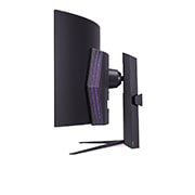 LG 45” UltraGear™ OLED curved gaming monitor | 800R, Ultra-WQHD, DisplayHDR True Black 400, 240Hz, 0.03ms (GtG), USB Type-C™, DepthSound, Πλαϊνή όψη με αναμμένα φώτα, 45GS96QB-B, thumbnail 6