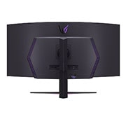 LG 45” UltraGear™ OLED curved gaming monitor | 800R, Ultra-WQHD, DisplayHDR True Black 400, 240Hz, 0.03ms (GtG), USB Type-C™, DepthSound, Πίσω όψη με αναμμένα φώτα, 45GS96QB-B, thumbnail 8