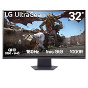 LG Κυρτή οθόνη για παιχνίδια 32'' UltraGear™ 1000R | QHD, 1ms (GtG), 180Hz, μπροστινή όψη, 32GS60QC-B, thumbnail 1