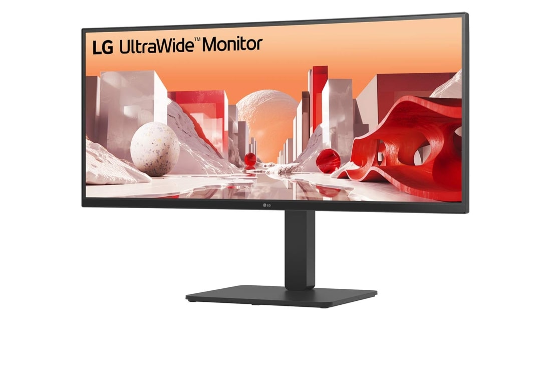 LG Κυρτή οθόνη IPS 34'' UltraWide QHD με USB Type-C™, πλαϊνή όψη σε γωνία -15 μοιρών, 34BA75QE-B, thumbnail 3