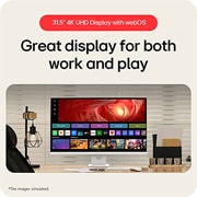 LG 31,5” 4K UHD Smart Monitor με webOS, Lifestyle view, 32U721SA-W, thumbnail 10