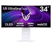 LG Κυρτή smart οθόνη για παιχνίδια LG UltraGear™ 34 ιντσών OLED 240Hz WQHD | webOS, 0.03ms (GtG), 240Hz, DisplayHDR True Black 400, μπροστινή όψη, 34GX90SA-W, thumbnail 1