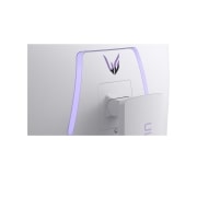 LG Κυρτή smart οθόνη για παιχνίδια LG UltraGear™ 34 ιντσών OLED 240Hz WQHD | webOS, 0.03ms (GtG), 240Hz, DisplayHDR True Black 400, κοντινό πλάνο του πίσω εμβλήματος με αναμμένα φώτα, 34GX90SA-W, thumbnail 15