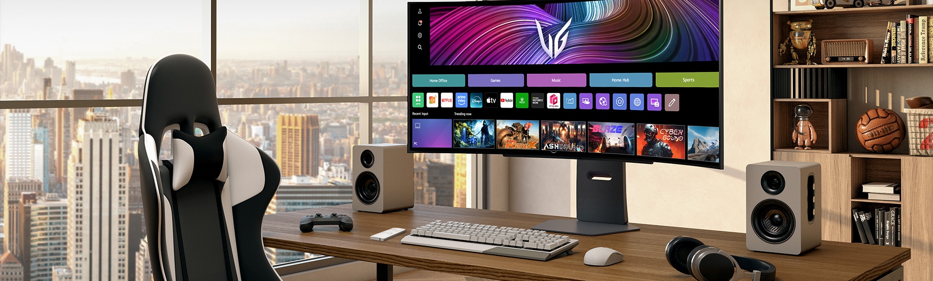 Μπροστινή εικόνα της οθόνης παιχνιδιών UltraGear™ OLED 45gx90sa.