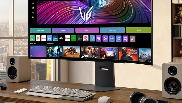 Μπροστινή εικόνα της οθόνης παιχνιδιών UltraGear™ OLED 45gx90sa.