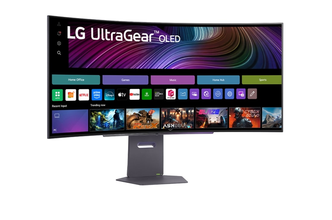 LG Κυρτή smart οθόνη για παιχνίδια LG UltraGear™ 45 ιντσών OLED 240Hz WQHD | webOS, 0.03ms (GtG), 240Hz, DisplayHDR True Black 400, πλαϊνή όψη σε γωνία +15 μοιρών, 45GX90SA-B, thumbnail 3