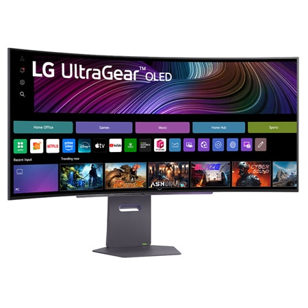 LG Κυρτή smart οθόνη για παιχνίδια LG UltraGear™ 45 ιντσών OLED 240Hz WQHD | webOS, 0.03ms (GtG), 240Hz, DisplayHDR True Black 400, πλαϊνή όψη σε γωνία +15 μοιρών, 45GX90SA-B, thumbnail 3