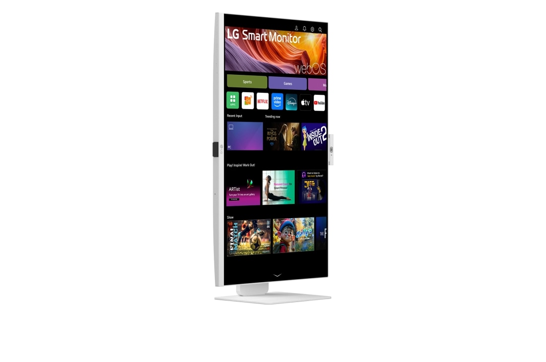 LG 31,5” 4K UHD IPS Smart Monitor με webOS, κατακόρυφη πλαϊνή όψη σε +15 μοίρες, 32U850SA-W, thumbnail 18