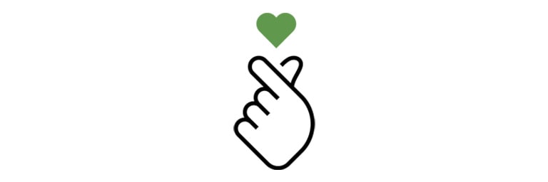 Λογότυπο καρδιάς από δάχτυλα.