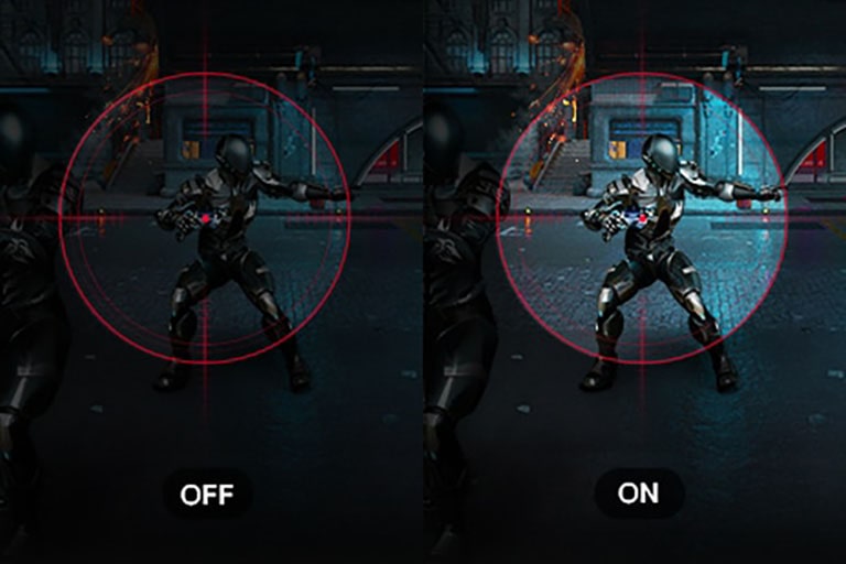 Εμφάνιση της λειτουργίας Black Stabilizer σε δράση μέσω της οθόνης UltraGear™.