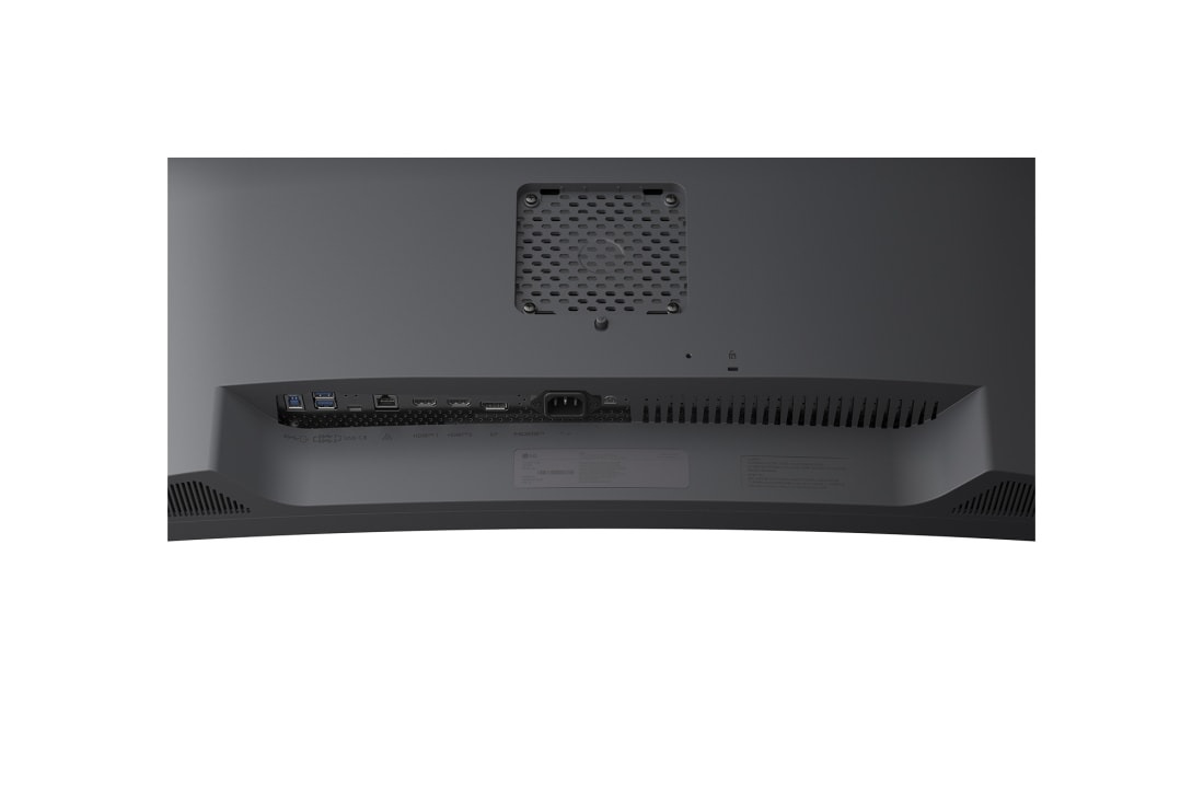 LG Οθόνη 34 ιντσών UltraWide WQHD (3440x1440) 21:9 IPS, Οπίσθια κοντινή όψη των θυρών της οθόνης και της βάσης στήριξης, 34U650A-B, thumbnail 14