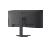 LG Οθόνη 34 ιντσών UltraWide WQHD (3440x1440) 21:9 IPS, Οπίσθια όψη υπό γωνία της οθόνης που δείχνει τη βάση και τις θύρες (αριστερά), 34U650A-B, thumbnail 12