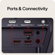 LG Copilot said:  UltraGear™ G5 25 ιντσών, Gaming Monitor FHD 200Hz, Οπίσθια όψη μιας οθόνης για παιχνίδια που δείχνει τις θύρες συνδεσιμότητάς της, συμπεριλαμβανομένων δύο εισόδων HDMI™ 2.0, μίας θύρας DisplayPort 1.4 με υποστήριξη DSC και 3-πολικής εξόδου H/P., 25G523B-B, thumbnail 11