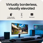 LG Copilot said:  UltraGear™ G5 25 ιντσών, Gaming Monitor FHD 200Hz, Αυτή η εικόνα δείχνει μια οθόνη για παιχνίδια UltraGear™ σε διαμόρφωση γραφείου που εμφανίζει μια σκηνή παιχνιδιού, με εικονίδια που υποδεικνύουν 3πλευρη σχεδίαση χωρίς περιθώρια, ρύθμιση ύψους, υποστ, 25G523B-B, thumbnail 9