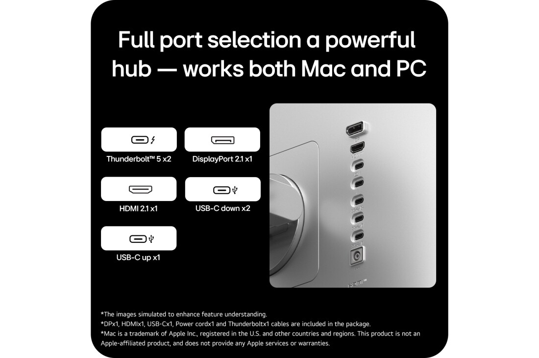 LG UltraFine™evo 32 ιντσών Nano IPS Black 6K με Thunderbolt™ 5, Κάρτα USP: Η πλήρης γκάμα θυρών αποτελεί έναν ισχυρό κόμβο — λειτουργεί τόσο με Mac όσο και με PC, 32U990A-S, thumbnail 15