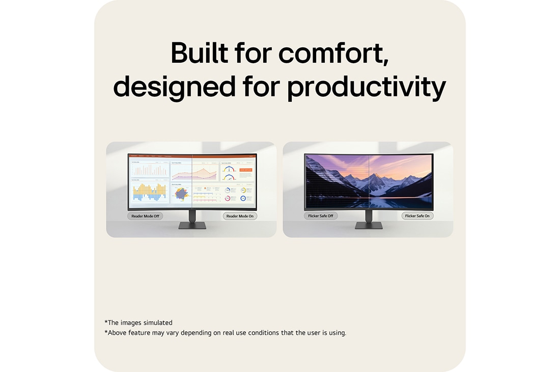 LG 34 ιντσών κυρτή οθόνη (1800R) LG UltraWide™ WQHD 144Hz 34U640B με USB-C, HDR 10 και sRGB 99% (Typ.), Κυρτή οθόνη LG UltraWide που επιδεικνύει τα Reader Mode και Flicker Safe για μειωμένη καταπόνηση των ματιών., 34U640B-B, thumbnail 11