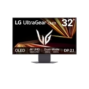 LG UltraGear™ GX8 32 ιντσών OLED 240Hz 4K UHD |32GX870A με Dual-Mode, DCI-P3 98.5% (Typ.), VESA DisplayHDR™ True Black 400, 0.03ms (GtG), DP 2.1, μπροστινή όψη, 32GX870A-B, thumbnail 1