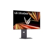 LG UltraGear™ GX8 32 ιντσών OLED 240Hz 4K UHD |32GX870A με Dual-Mode, DCI-P3 98.5% (Typ.), VESA DisplayHDR™ True Black 400, 0.03ms (GtG), DP 2.1, οπίσθια προοπτική όψη, 32GX870A-B, thumbnail 7