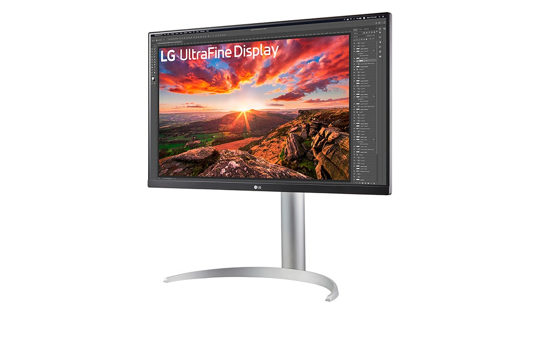 LG Οθόνη 27'' UHD 4K IPS με VESA DisplayHDR™ 400, Πλαϊνή όψη σε γωνία -15 μοιρών, 27UP850K-W, thumbnail 2