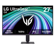 LG 27 ιντσών UltraGear™ G4 FHD Gaming Monitor 144Hz, Αυτή η εικόνα δείχνει την μπροστινή όψη της οθόνης για παιχνίδια LG UltraGear™ G4 27 ιντσών, με οθόνη IPS με ανάλυση FHD (1920×1080), ρυθμό ανανέωσης 144Hz και χρόνο απόκρισης 1ms MBR, δίνοντας έμφαση, 27G411B-B, thumbnail 1