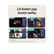 LG 27 ιντσών UltraGear™ G4 FHD Gaming Monitor 144Hz, Αυτή η εικόνα επισημαίνει τη διεπαφή της εφαρμογής LG Switch, εμφανίζοντας χαρακτηριστικά όπως Dual Mode, Έξυπνη διαιρούμενη οθόνη, εκκίνηση βιντεοκλήσης και Personalized Picture Wizard για εξυπνότερο, 27G411B-B, thumbnail 10